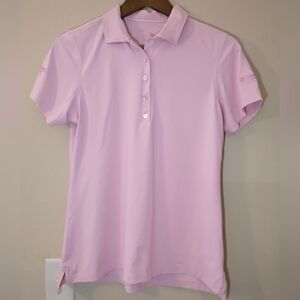 Peter Millar Womens Golf Polo Size Medium Light Pink UPF 50 County Club Logo